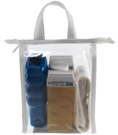Depilation kit with wax heater mono mod. UNDULATING for refills - KIT IN BAG  MONO MOD. UNDULATING BLUE WITH/WITHOUT THERMOSTAT (KIT02UB04/KIT02UBS04)